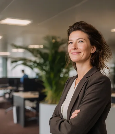 Vrouw die business controller is met strategische impact na het volgen van de opleiding Master in Controlling bij Habeo+.