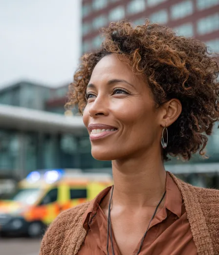 Vrouw met krullen in de opleiding Controller in de zorg, onder Accountancy, Finance & Control bij Habeo+