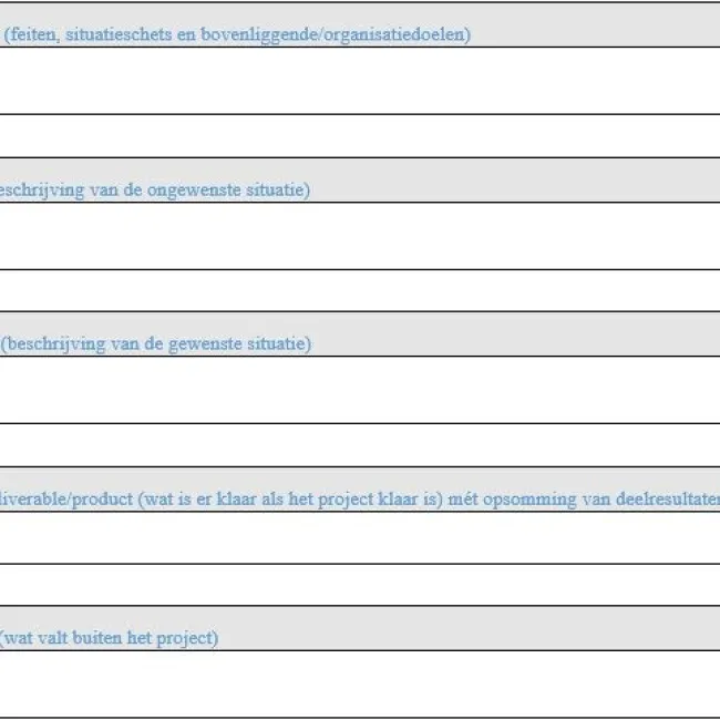 projectplan inhoud