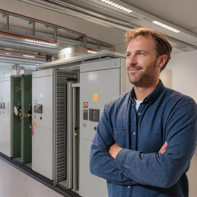 Man in de hogere installatietechniek opleiding bij Habeo+