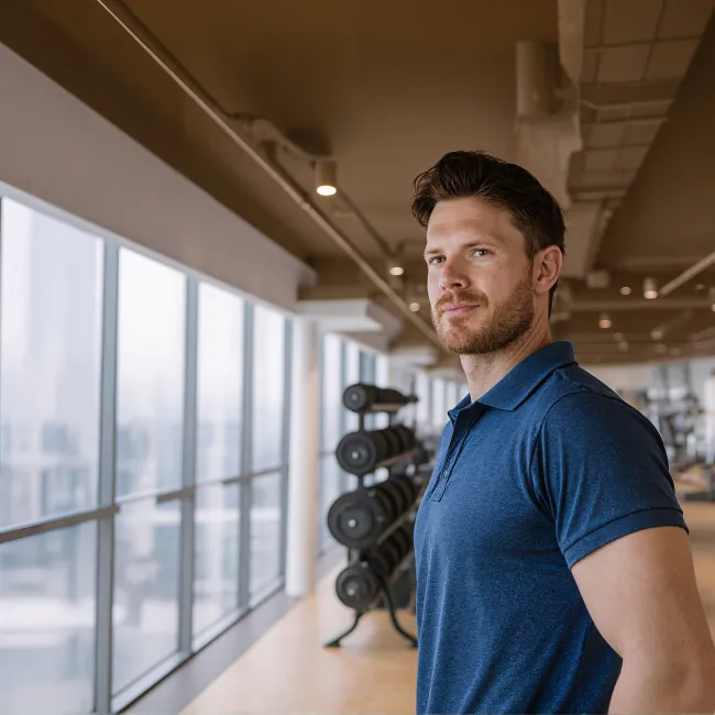 Man in de master geriatriefysiotherapie opleiding