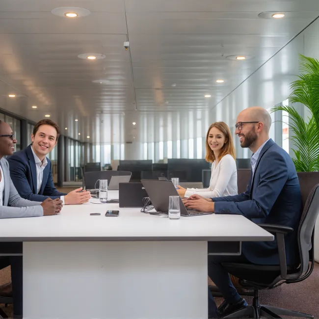 Overleg tijdens de opleiding IT-auditing bij Habeo+.